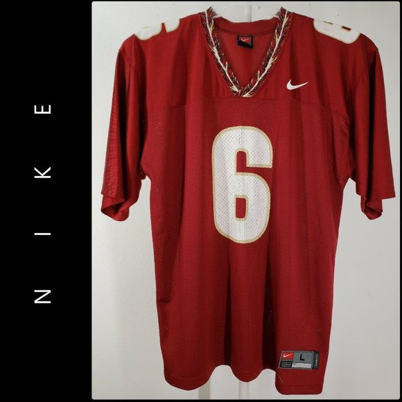 Nike Other - Nike Men Short Sleeve #6 Jersey Size Large Red